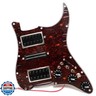 HSH Prewired Strat Pickguard Set Coil Split Humbucker Pickups Loaded Strat Pick guard Guitar Mute Switch Output Mute Switch for Fender American/Mexican Stratocaster Style Guitar (Red Tortoise)