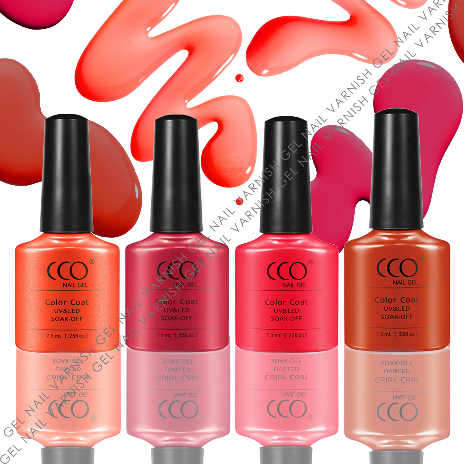 Cco Coral Collection 4 Colours Kit Gel Nail Polish Gels Varnish