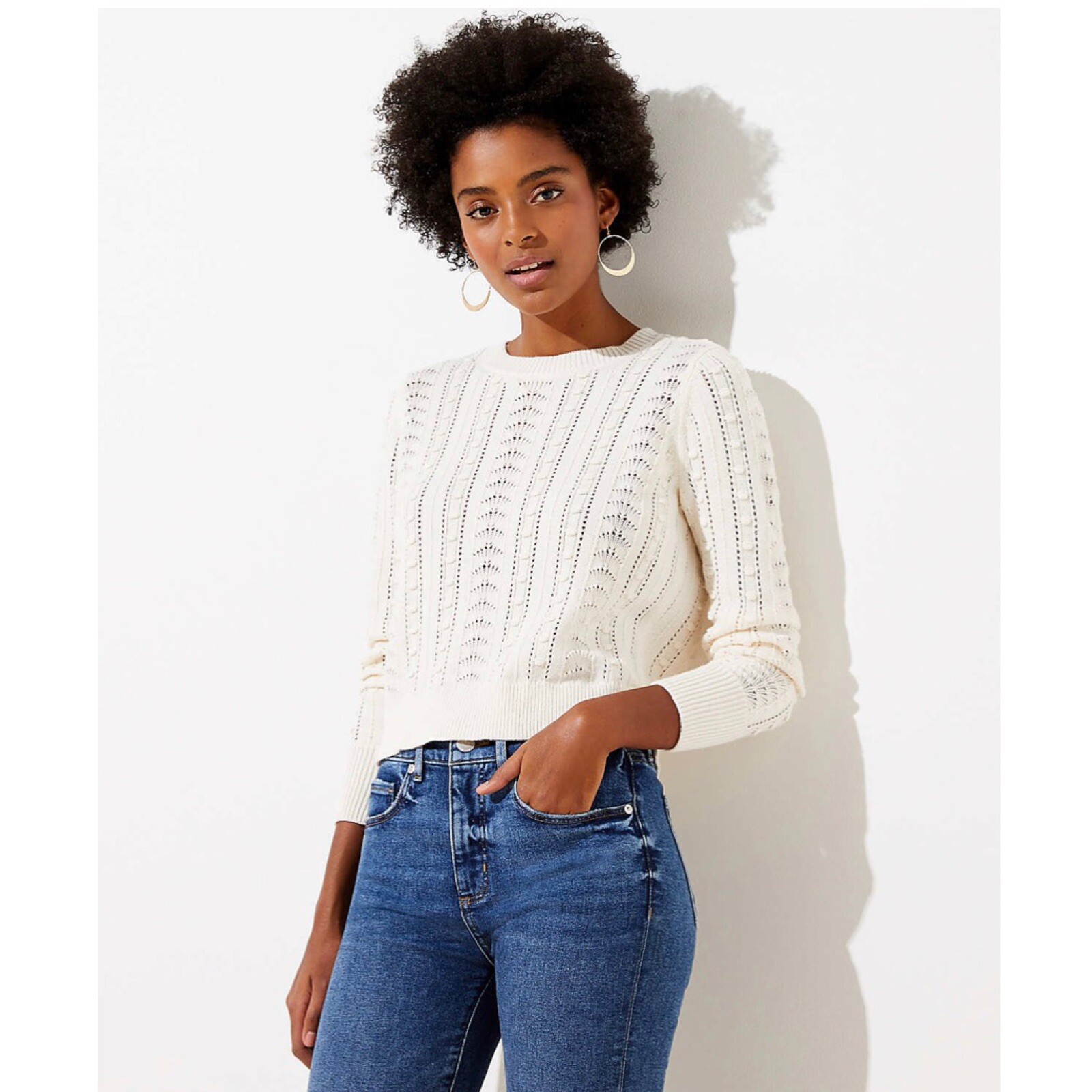 loft bobble cable sweater