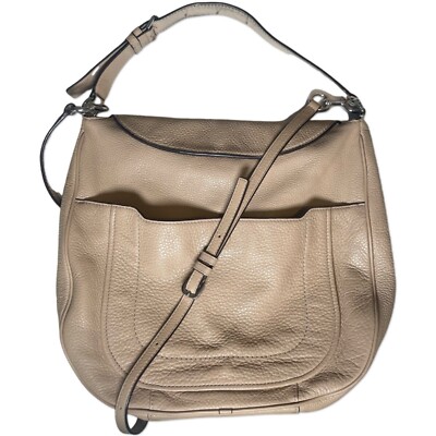 Marc Jacobs Hobo Empire City Buff Pebbled Leather Shoulder Bag Crossbody NUDE