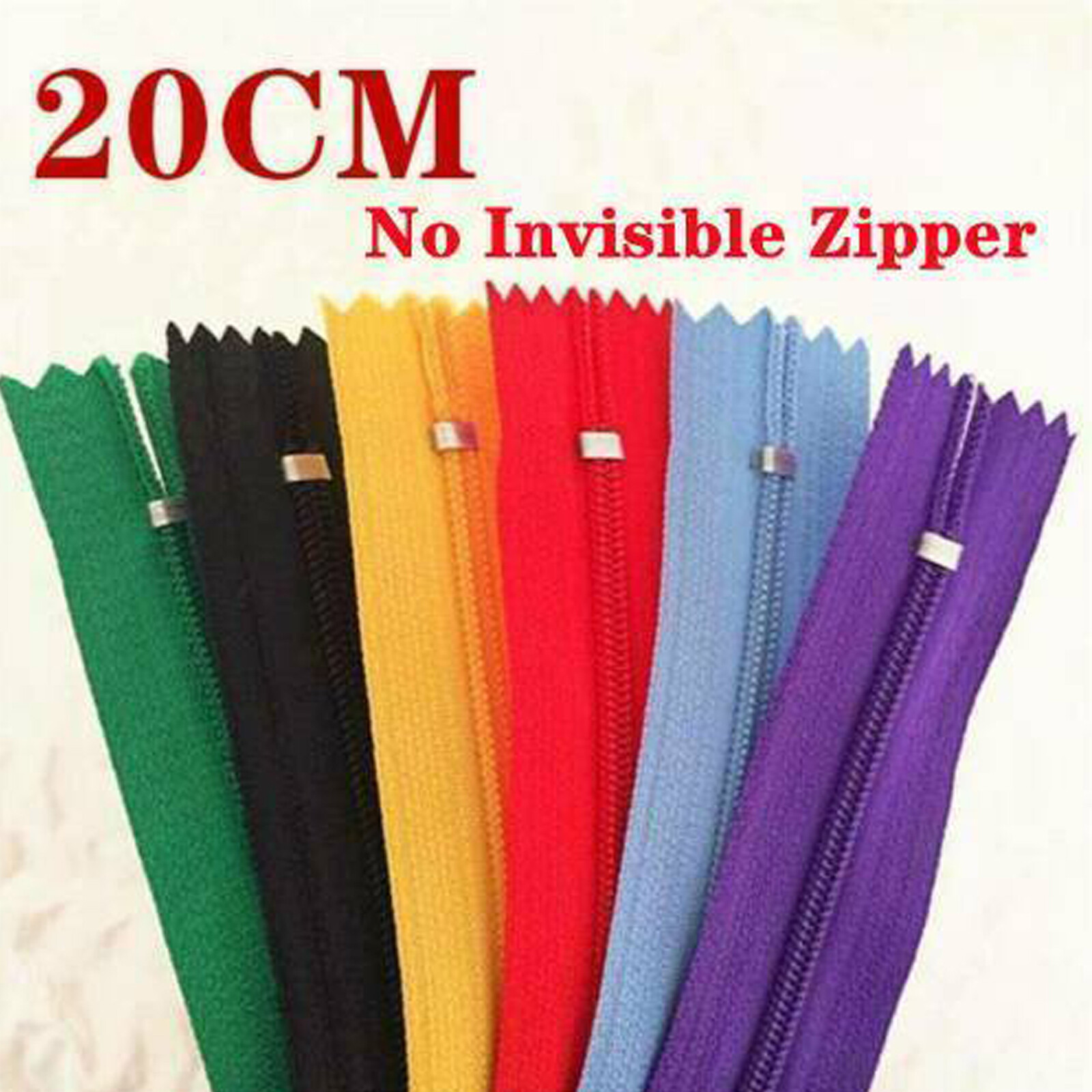 20pcs Closed End Nylon Zippers Tailor Sewer DIY Craft Sewing 20/40/60cm