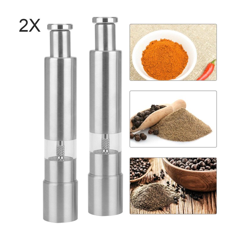 Gewürzmühle Edelstahl Manuelle Salzmühle Pfeffermühle Chilimühle Mahlwerk Silber