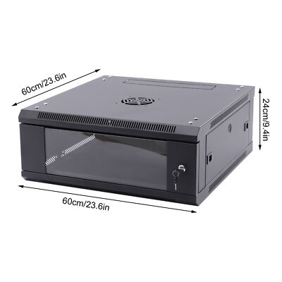 4U/6U/9U/15U Wall Mount Network Server Data Cabinet Enclosure Rack Glass Door US