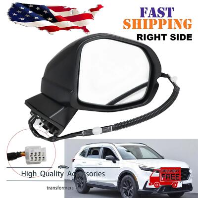 Fits Honda CRV LX 2023-2024 Black Right Side Mirror Power Heated Turn Signal
