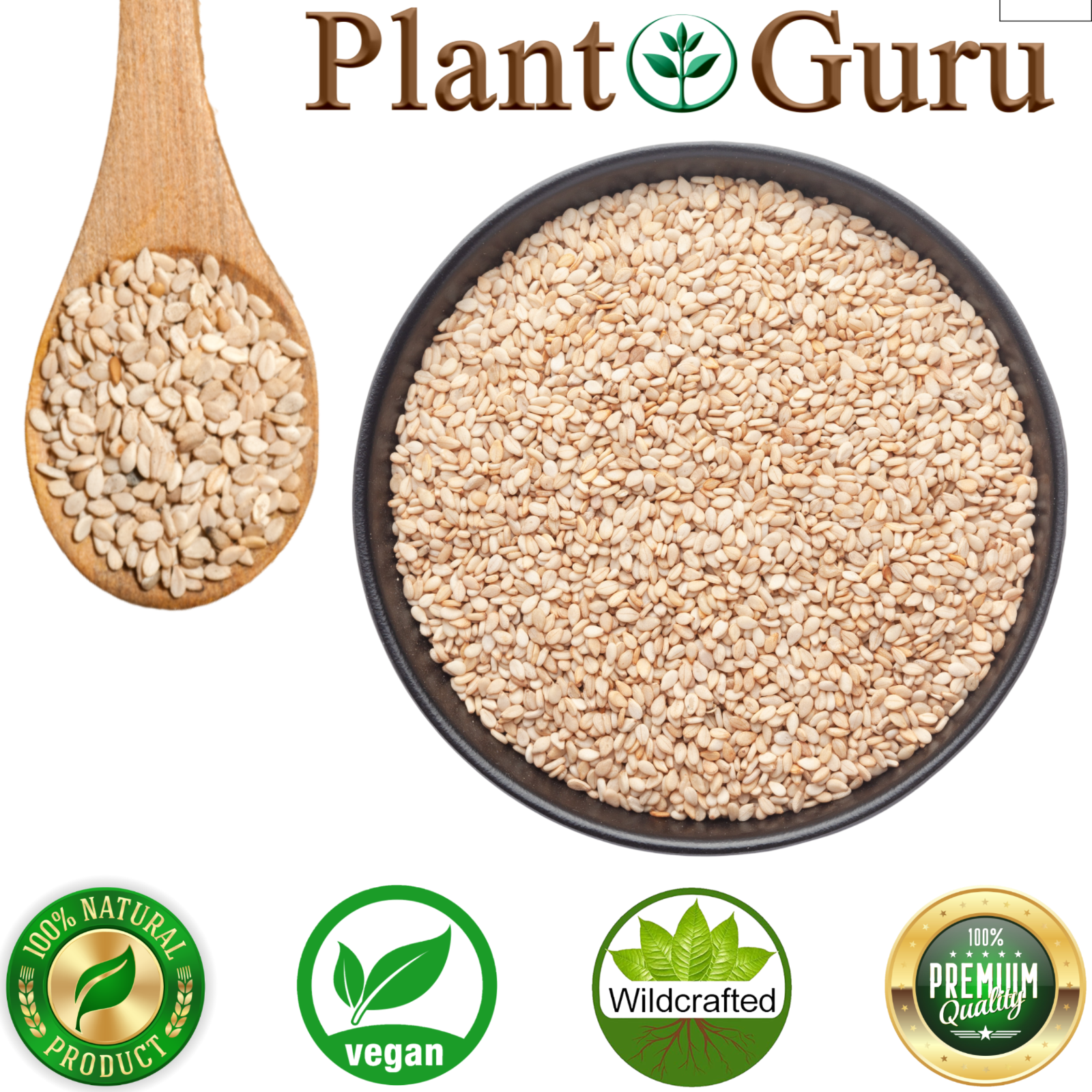 Sesame Seeds Natural Unhulled Whole Raw 100% Pure Non-GMO, Kosher, Vegan Bulk