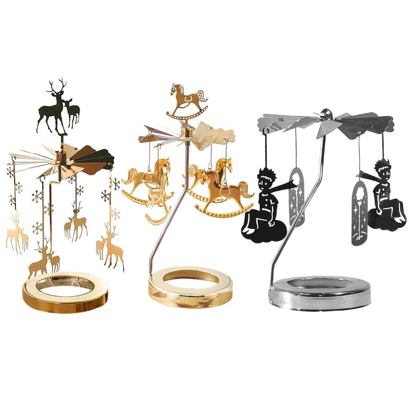 With Tray Rotating Candlestick Set
