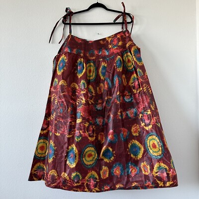 Grass Fields Adjustable Strap Multicolor Dress  Geometric Print Size 18 NWT