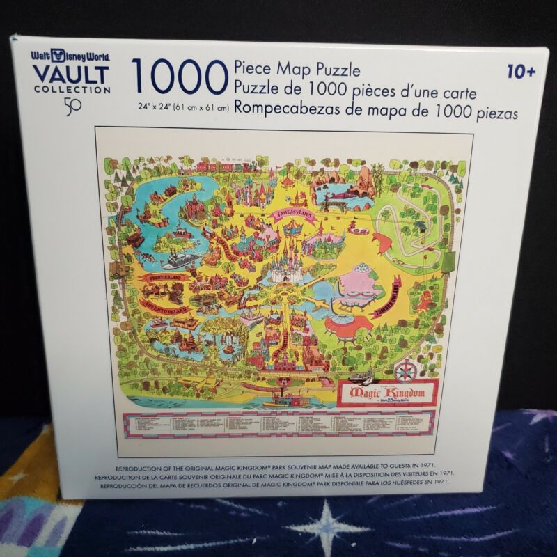 NEW 2022 Walt Disney World Parks 50th Vault Collection Retro Map Puzzle 1000 PCs