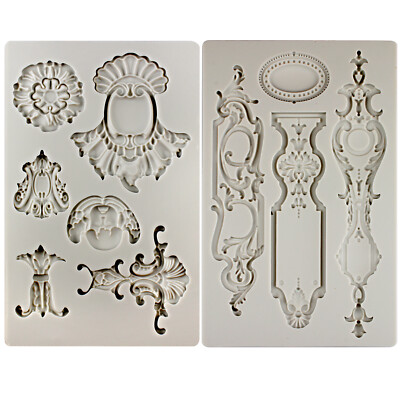 Vintage Relief Baroque Silicone Fondant Mould Crown Scroll Cake Border Decor