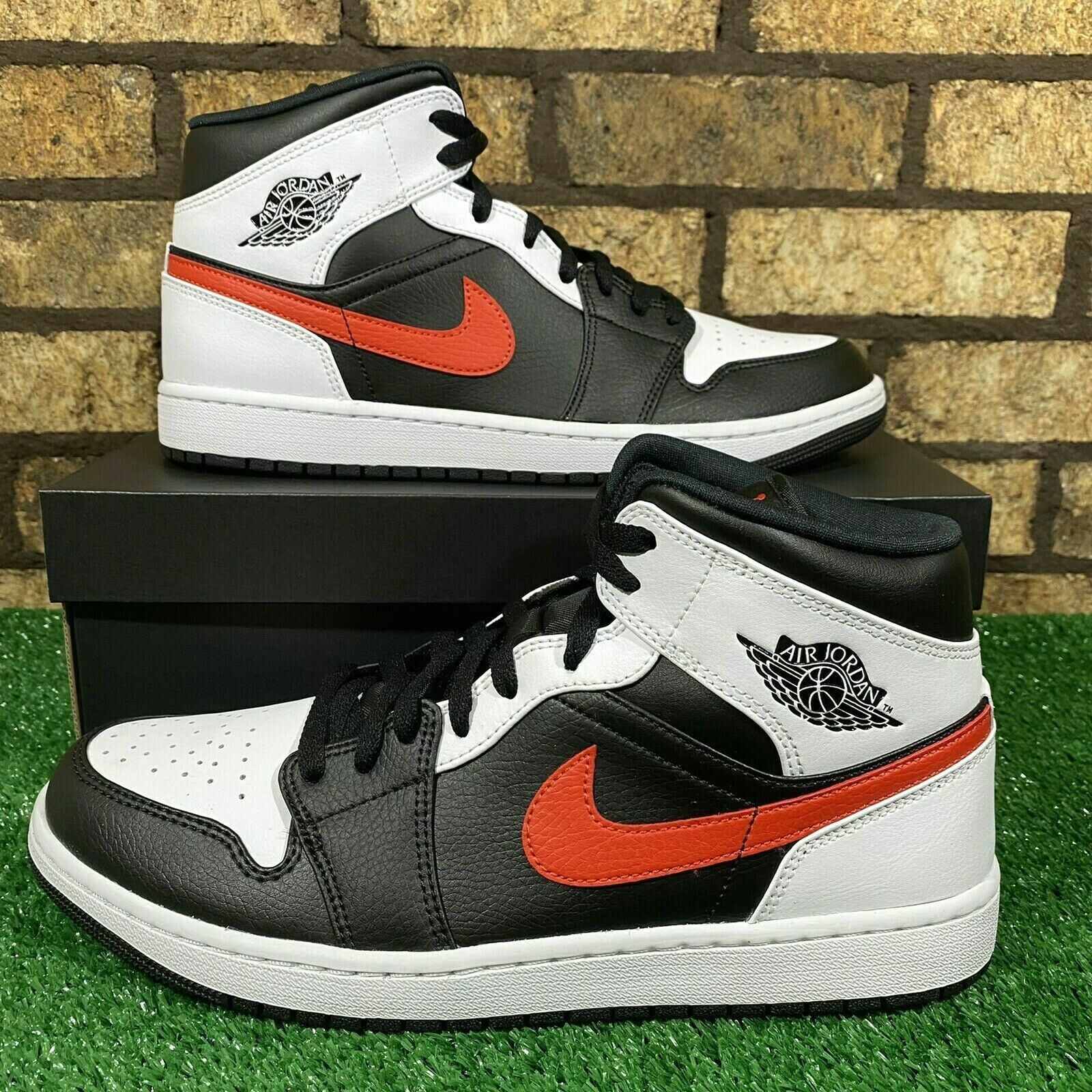 Preowned Jordan Nike Air 1 Mid Chile Red Black White Chicago 554724