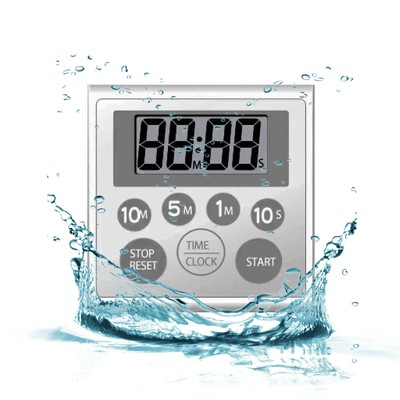 Digital Timer Waterproof Shower Timer Shower Clock Bathroom Kitchen Timer wit...