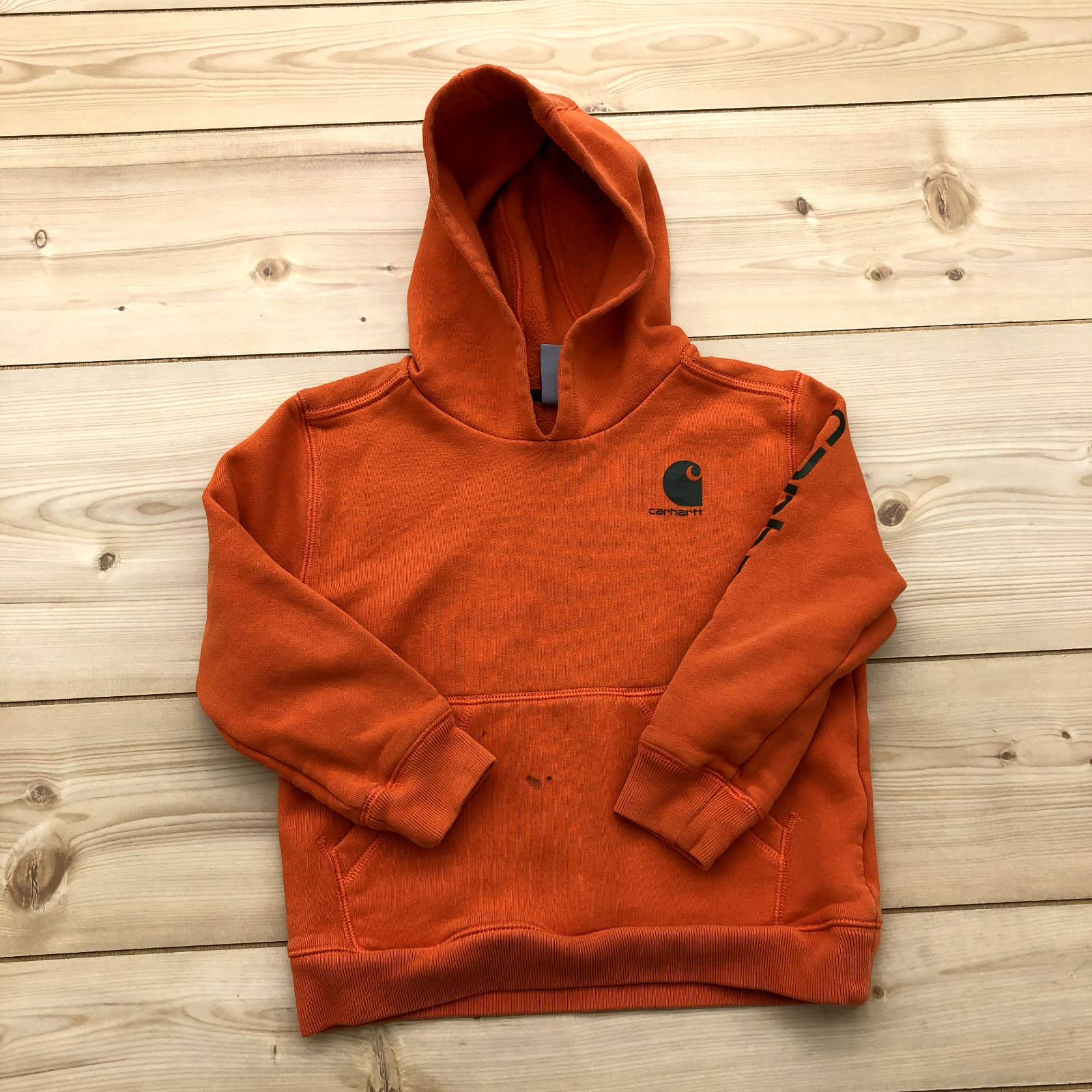 Carhartt Orange Graphic Logo Kangaroo Pocket Regular Fit Hoodie