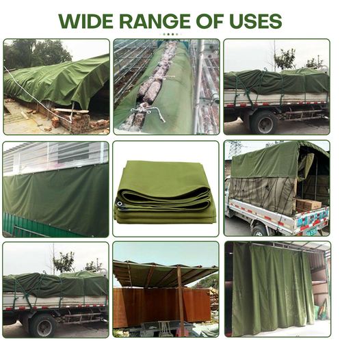 16oz Heavy Duty Canvas Tarp Thick Camping Garden Tarpaulin Cotton Shade Tent