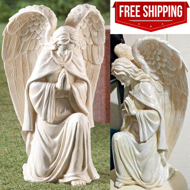 Praying Angel Memorial Garden Statue Kneeling Large Wings Yard Patio Decor 16