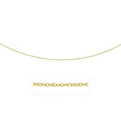 14k Yellow Gold Pendant Chain with Textured Links (2.50 mm)