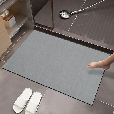 Diatomaceous Earth Bath Mat Quick Dry Absorbent Rubber Rug Backed Stone Mat