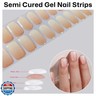 Semi Cured Gel Nail Strips Nude Ombre Gel Nail Strips Glossy Stickers Wraps Need UV/LED Light Salon Quality and Easy to Use for Women 20 Pcs