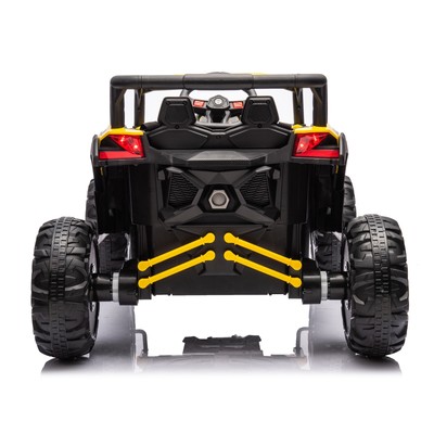 12V Ride On Car with Remote, UTV for Kids, 3-Point Harness, Music Player