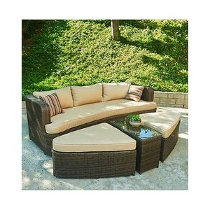 Barton 6 Piece All Weather Dark Brown Wicker Patio Sectional Sofa