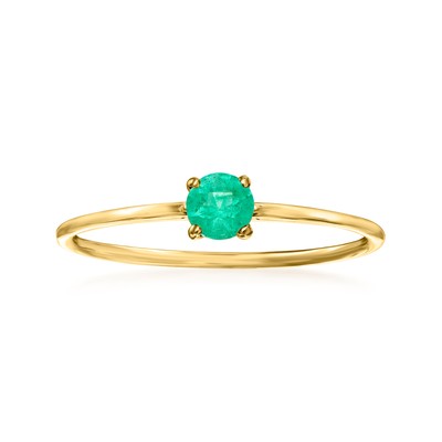 RS Pure by Ross-Simons 0.20 Carat Emerald Ring in 14kt Yellow Gold. Size 7