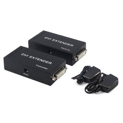1080P 3D DVI Extender Via Rj45 Cat5e Cat6 Cable 60m Transmitter Receiver To HDMI