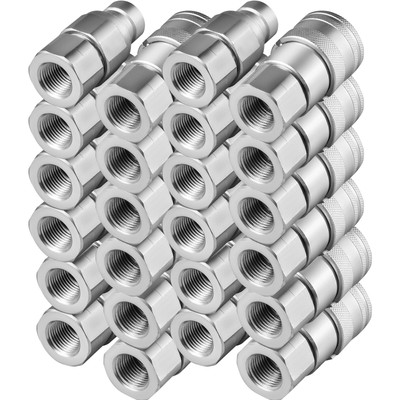 12 Sets of 1/2" NPT Flat Face Hydraulic Coupler Quick Connect Skid Steer Bobcat