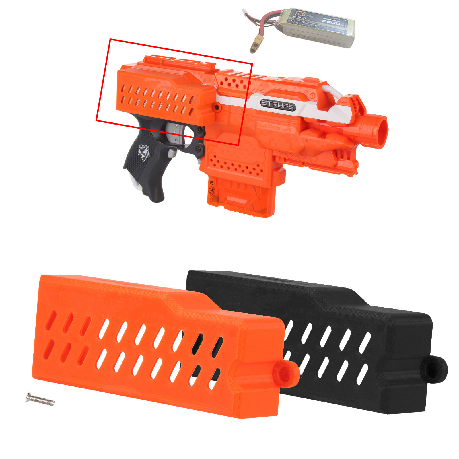 Worker MOD Extra Large LiPo Battery Cover Door Kit for Nerf Worker MOD Extra Large LiPo Battery Cover Door Kit for Nerf