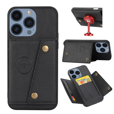 Car Magnetic Holder Stand Wallet Card Bag Case Cover Back Hot For Various Phone