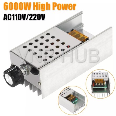 AC  6000W SCR Motor Speed Controller Voltage Regulator Dimmer Thermostat 110-220