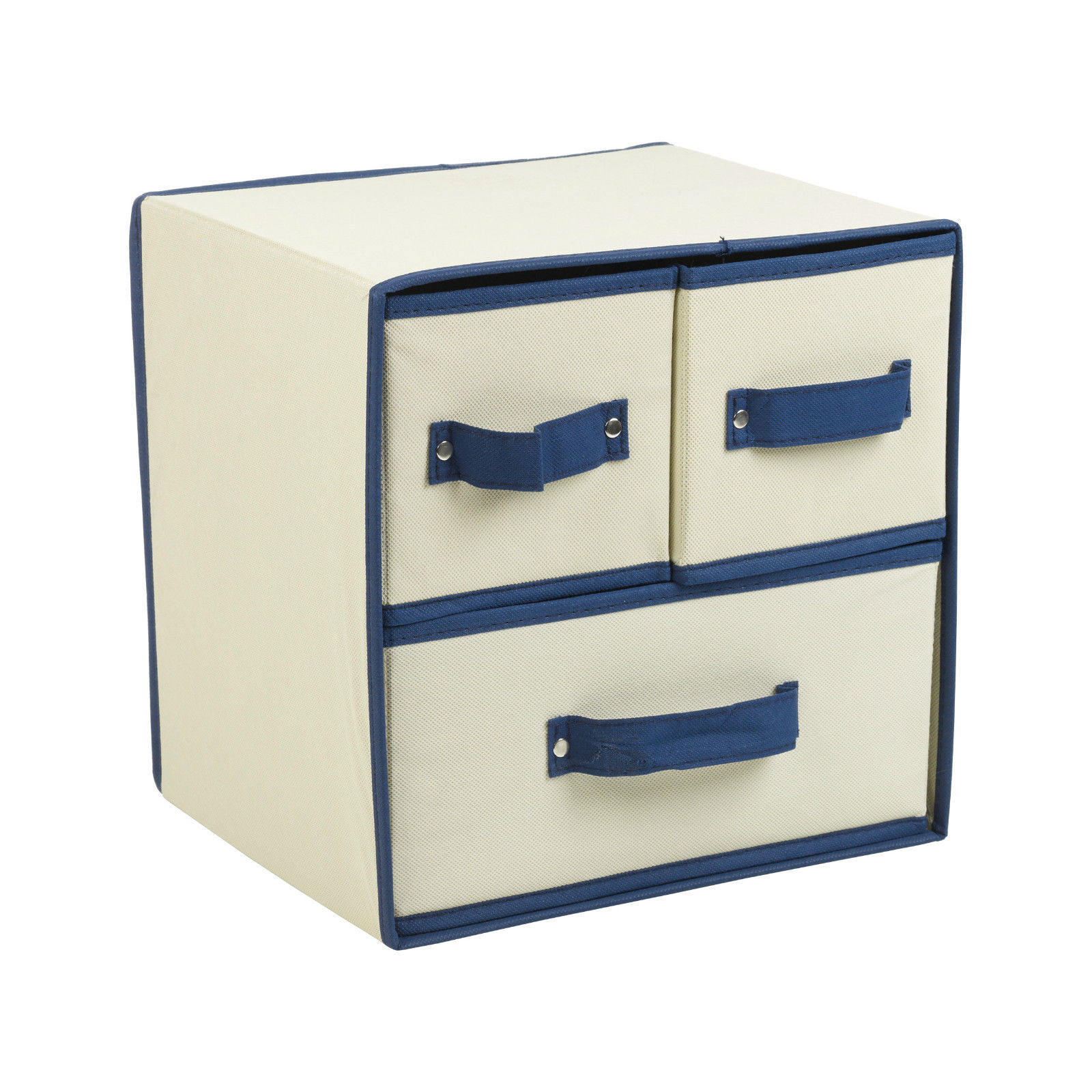 Organizer In Tessuto Contenitore 3 Cassetti Biancheria Oggetti 30x30x23cm idea