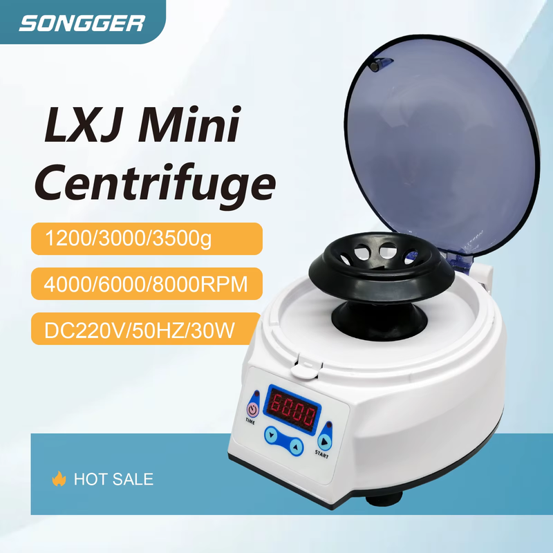 LXJ Mini Centrifuge portable low speed lab centrifuge 220V 4000–8000 RPM suitabl