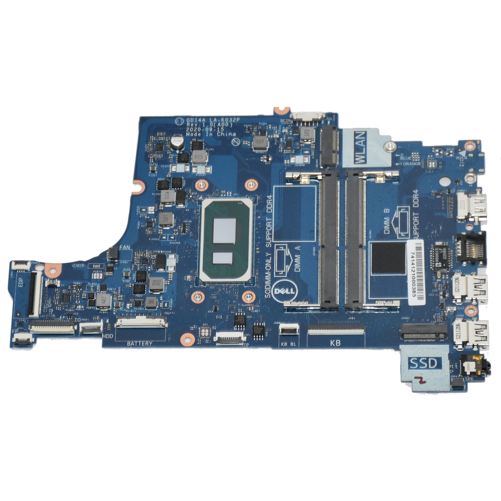 Dell Inspiron 3501 i3-1115G4 Dual-Core Laptop Motherboard GD14A LA-K032P 7HC6F