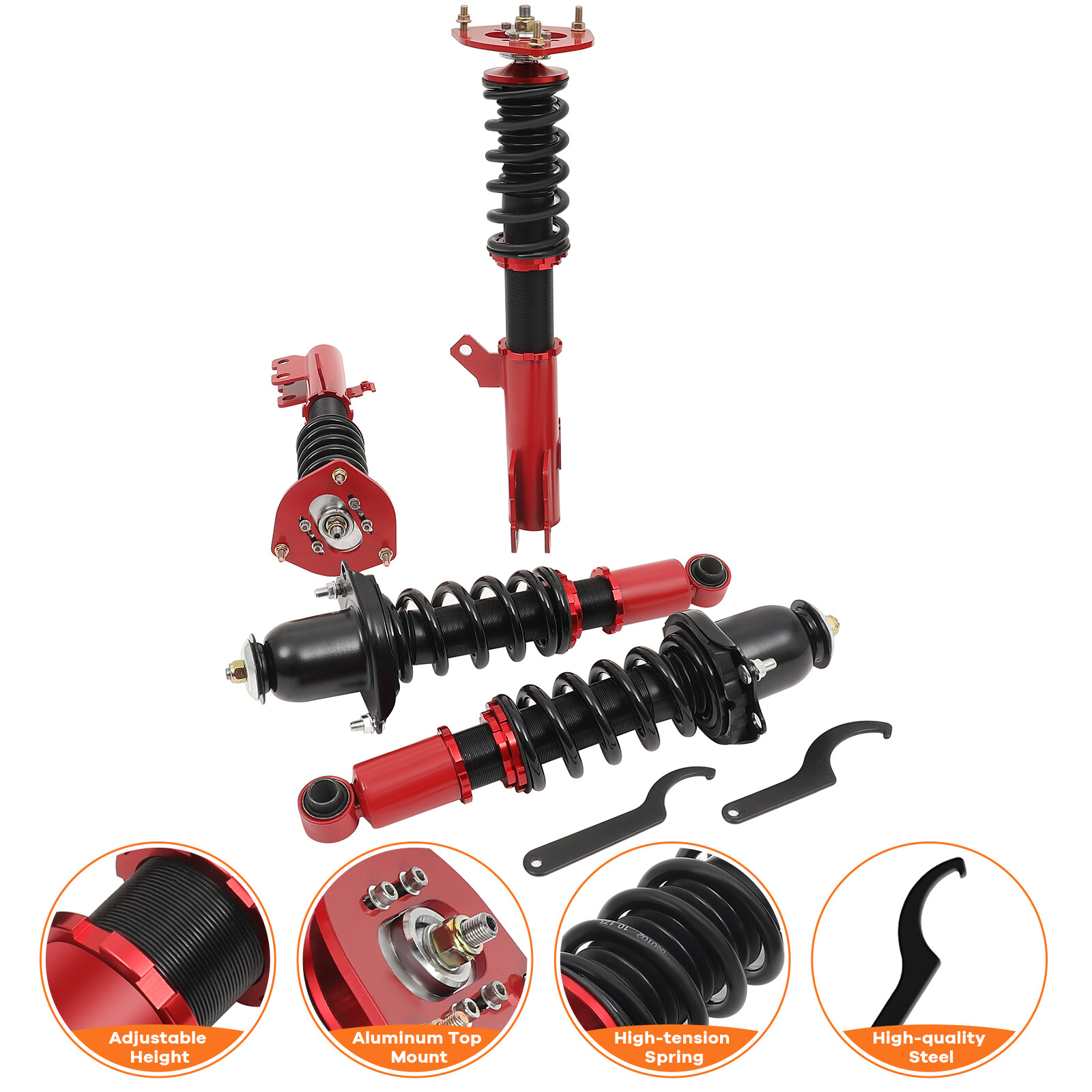 Coilovers For Toyota Corolla 03-08 E130 Struts Adj Height Coilovers For Toyota Corolla 03-08 E130 Struts Adj Height