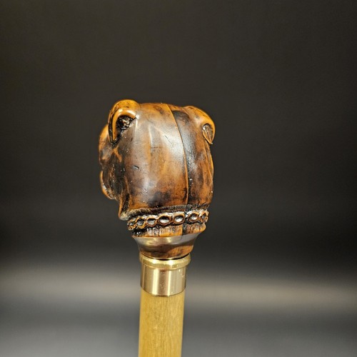 36" Antique Style Bulldog Dog Head Walking Stick Cane