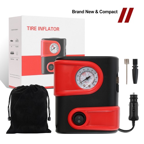 Mini Tire Inflator Car Air Pump Compressor Electric Portable Auto 12V Bike Gauge