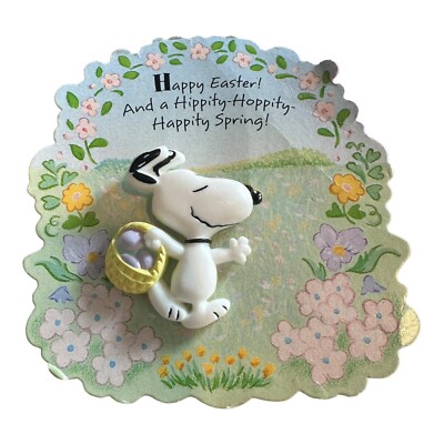 Vintage 1958 Hallmark Snoopy Happy Easter Lapel Pin Peanuts Collectible New