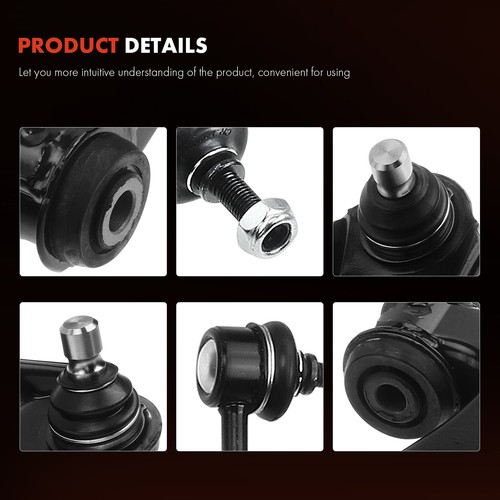 Front Control Arm Kit For 2007-2009 Mazda 3 & Mazdaspeed - 12 PC W/ Tie Rods & Sway Bars