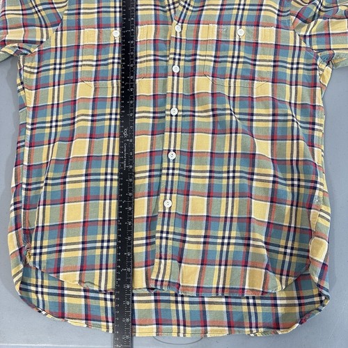 J. Crew Brushed Cotton Hemp Blend Twill Flannel Shirt Mens Large Yellow Plaid