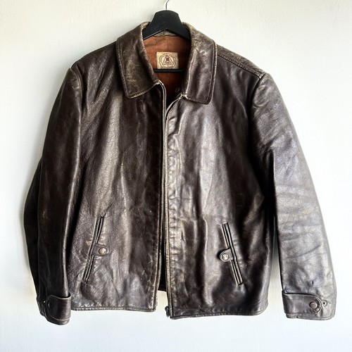 Vintage 1940s Czech Gala Leather Jacket Heavy XXL | eBay