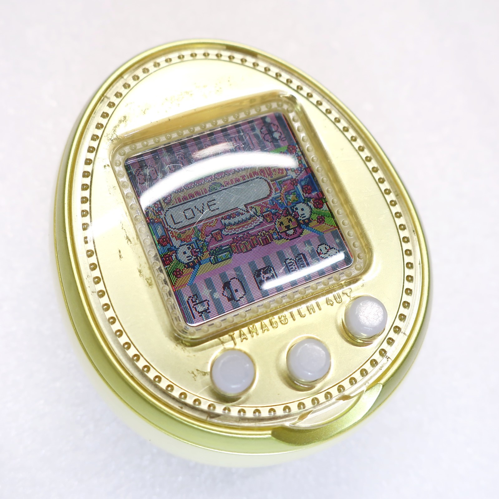 Tamagotchi 4U + Plus Lemon Yellow Bandai 2014 Virtual Pet In