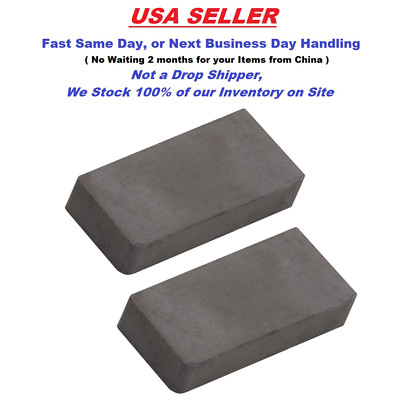 2 Pc. Ceramic Block Magnets, 1.875 in. Long X .875 in. Wide, 3 Lb. Pull, NEW