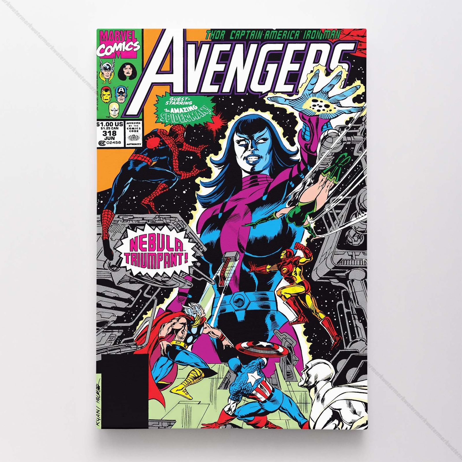 Avengers #318 Poster Canvas Mightiest Heroes Marvel Comic Book Art Print