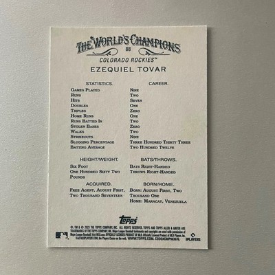 2023 Topps Allen & Ginter #88 Ezequiel Tovar RC