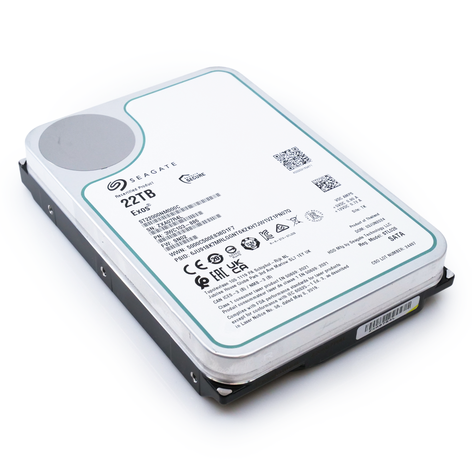Seagate Exos 22TB SATA HDD ST22000NM002C 7.2K RPM 6Gb/s 3.5in 