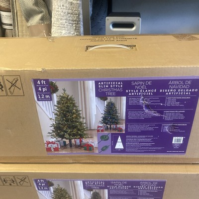 4' Pre-Lit Radiant Micro LED Slim Artificial Christmas Tree