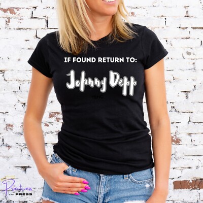 IF FOUND RETURN TO JOHNNY DEPP T-SHIRT, PIRATES, Unisex/Lady Fit