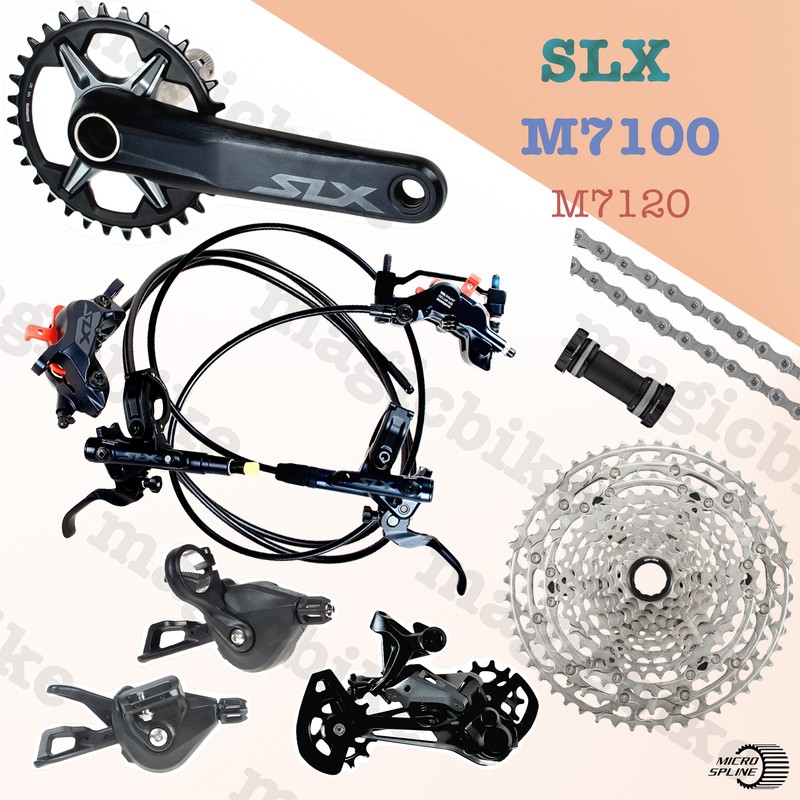 Shimano SLX M7100 1x12 Spd & M7120 Brakes Groupset w/Crankset MTB