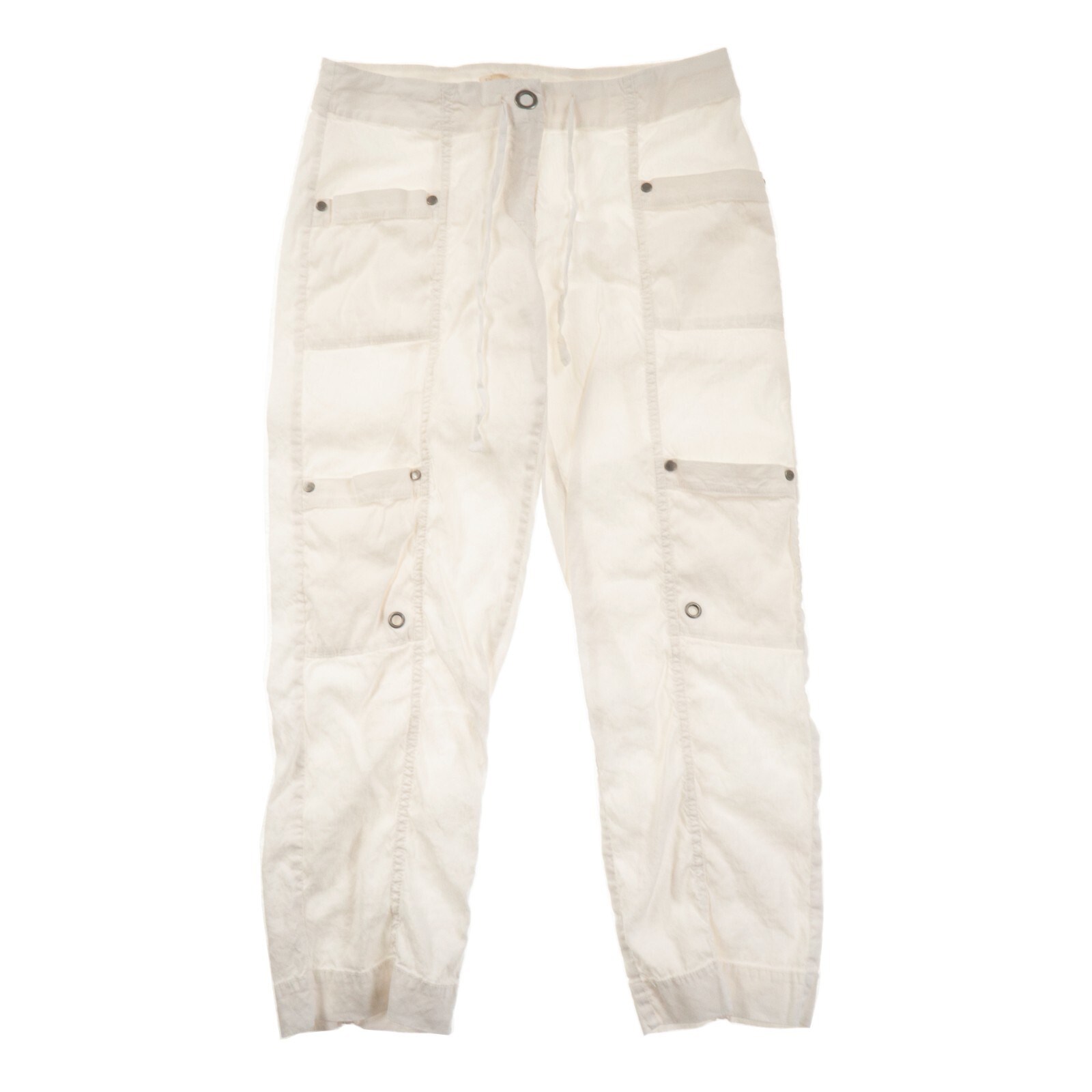 ★CERRIC★WAIST STRING CAPRI CARGO PANTS★1899★White★人気 Eileen Fisher White Capri Cargo Pants Womens 4 Drawstring | eBay