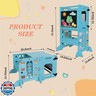 Coozyupper Toddler Kitchen Stool Helper, CPC Certified Foldable Toddler Tower, Learning Wooden Tower with Support Feet and Chalkboard, Anti-Drop Structure, Safe Design for Kids, Blue