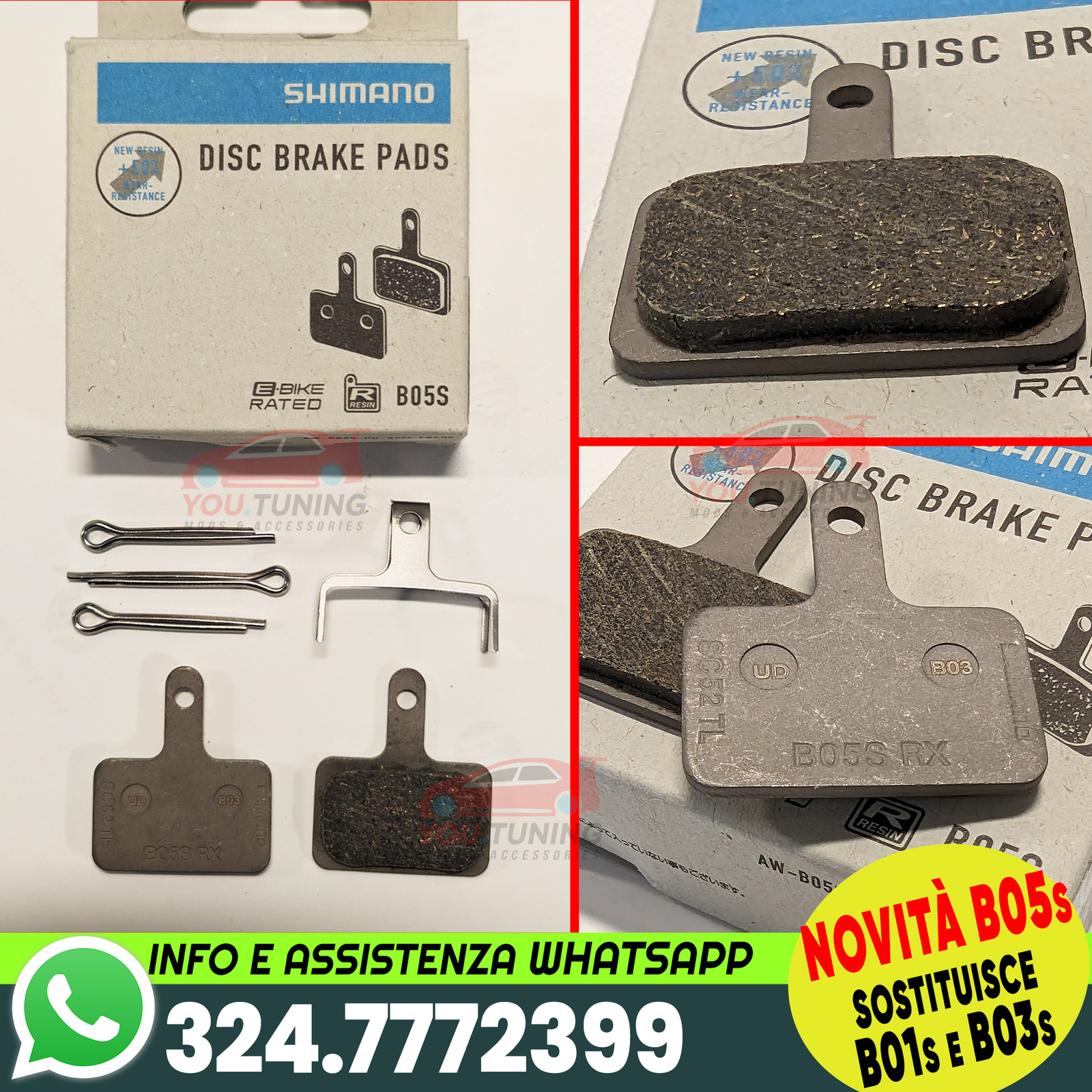 Shimano B01S B05S Resina MTB Della Bicicletta Della Bici Pastiglie Dei Freni Per BR M315 M355 - Foto 4